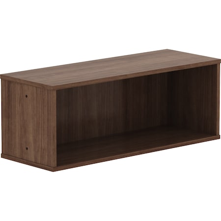 Lorell Storage Rack Panel System Open Storage Cabinet, 15.8 in D X 18.1 in H, 31.5 in W X Laminate, Walnut 90280